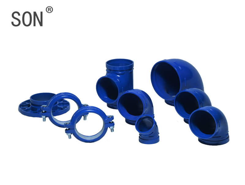 Grooved Pipe Fittings with Blue Color